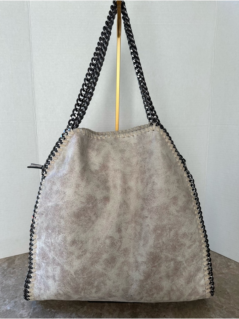 Cream Chain Tote Bag Oversized Slouchy Shoulder Handbag Boho Chic Coastal Purse